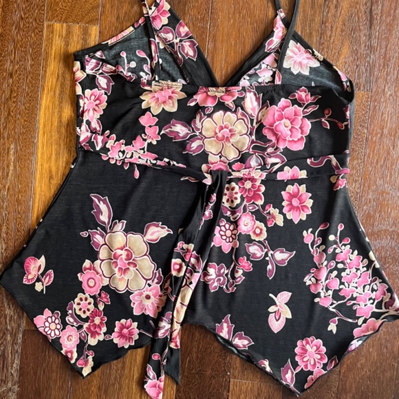 π2/$14π y2k digit@l clothing floral asymmetrical tie-back blouse - Picture 6 of 9